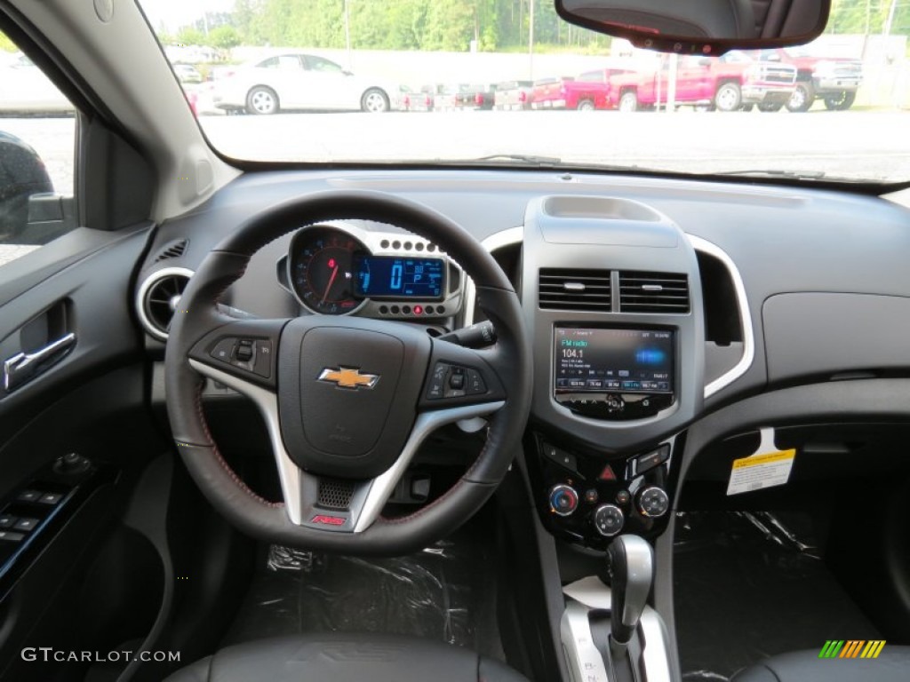 2013 Chevrolet Sonic RS Hatch RS Jet Black Leather/Microfiber Dashboard Photo #82996071