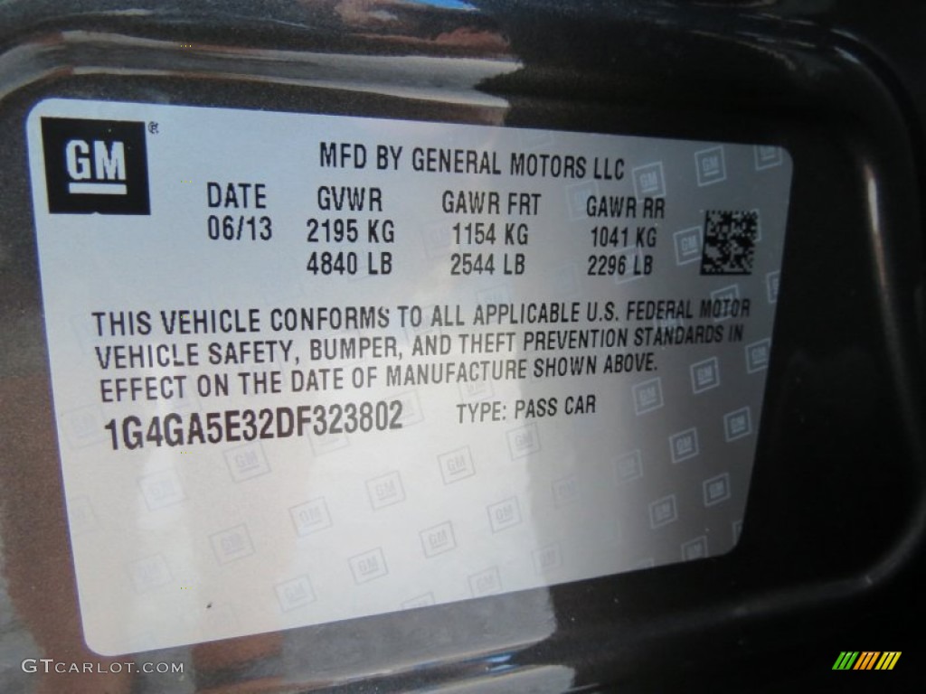2013 Buick LaCrosse FWD Info Tag Photos