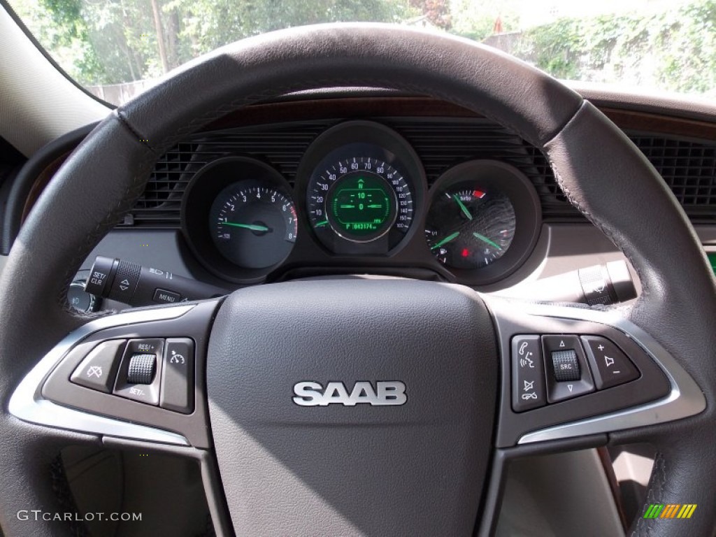 2011 Saab 9-5 Turbo4 Sedan Parchment Steering Wheel Photo #82997759
