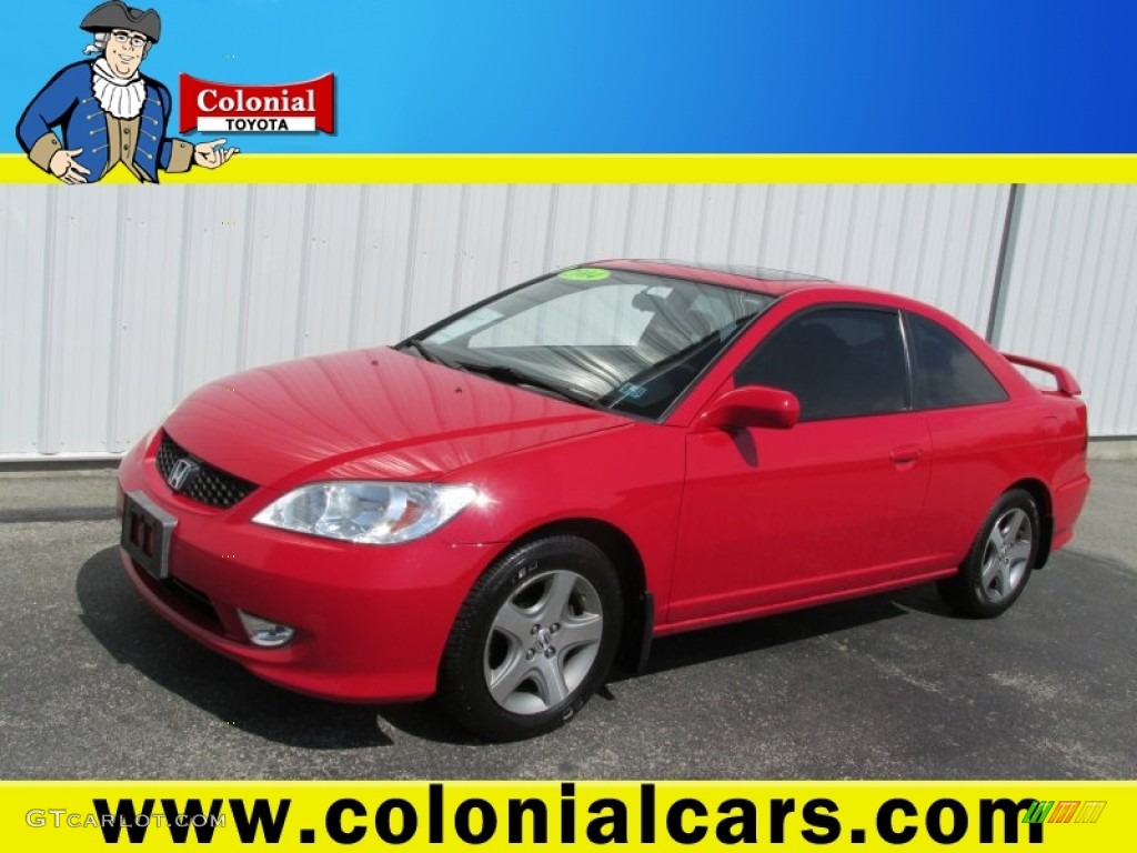 2004 Civic EX Coupe - Rally Red / Black photo #1
