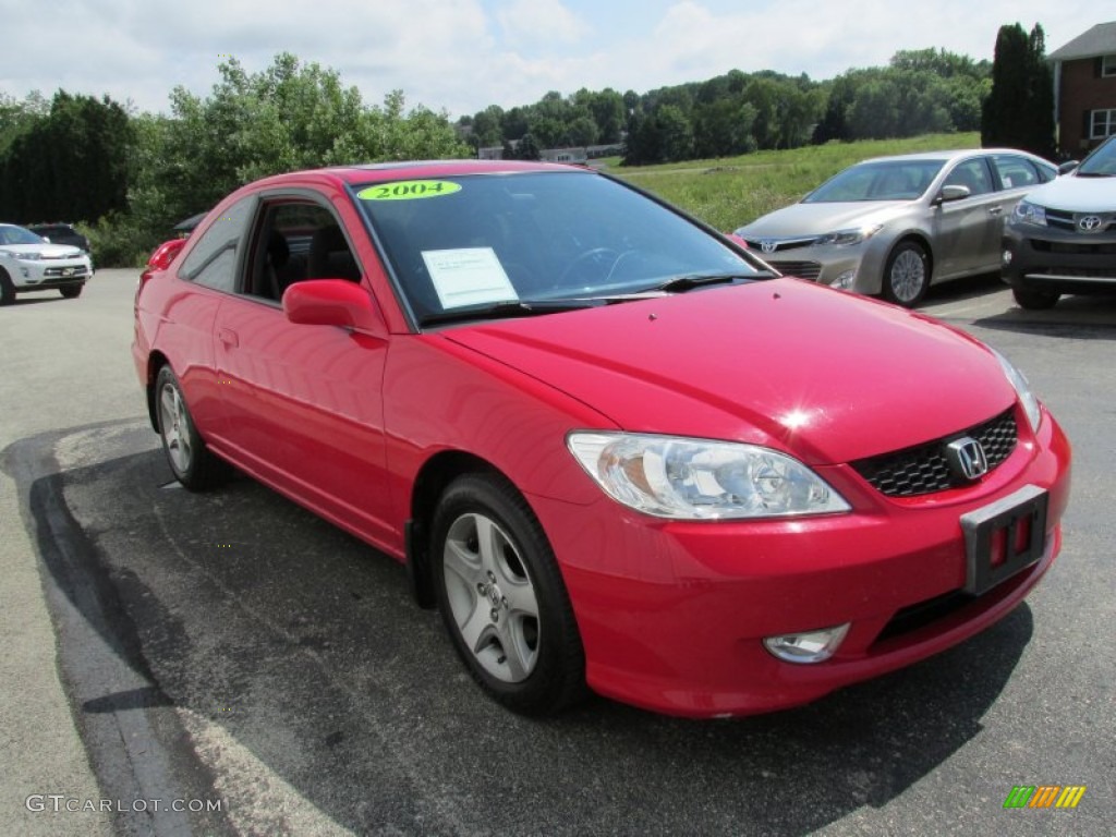 2004 Civic EX Coupe - Rally Red / Black photo #7