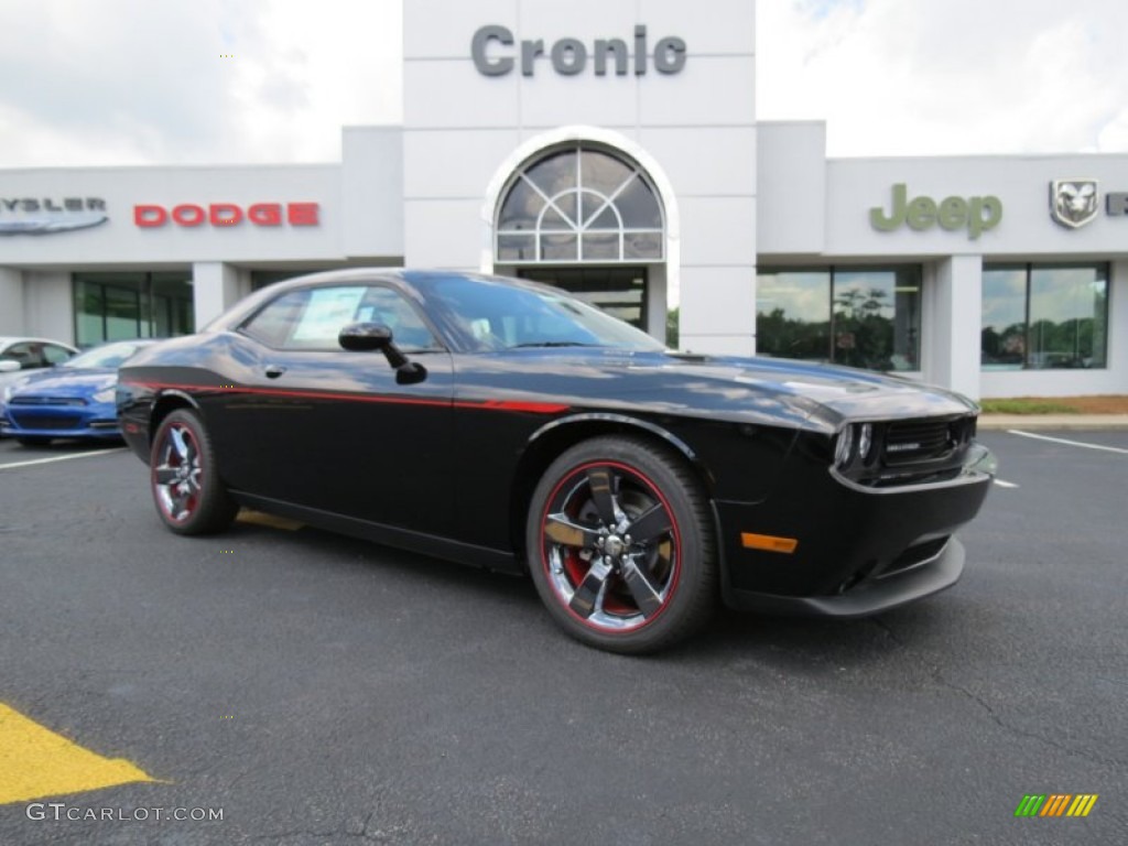 2013 Challenger R/T Redline - Pitch Black / Radar Red/Dark Slate Gray photo #1