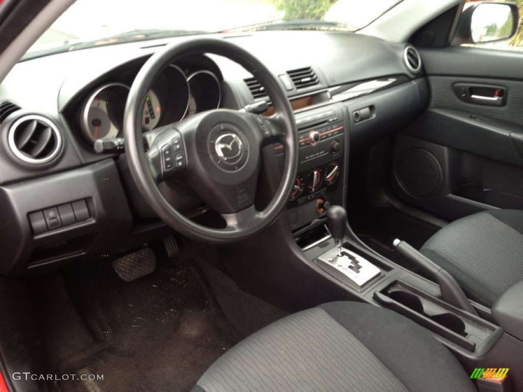 Black Interior 2008 Mazda MAZDA3 i Touring Sedan Photo #83003558