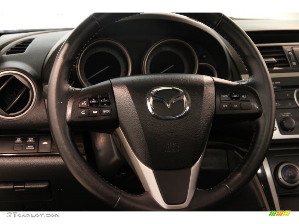 2012 Mazda MAZDA6 i Touring Plus Sedan Black Steering Wheel Photo #83004647