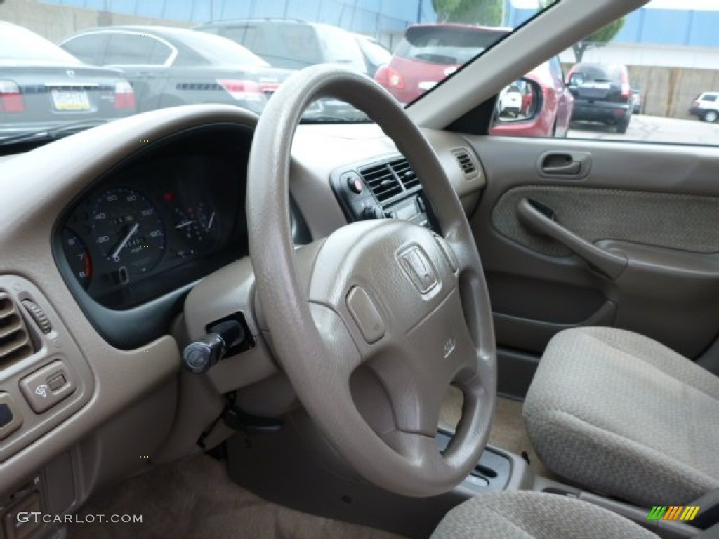 2000 Civic LX Sedan - Titanium Metallic / Beige photo #15