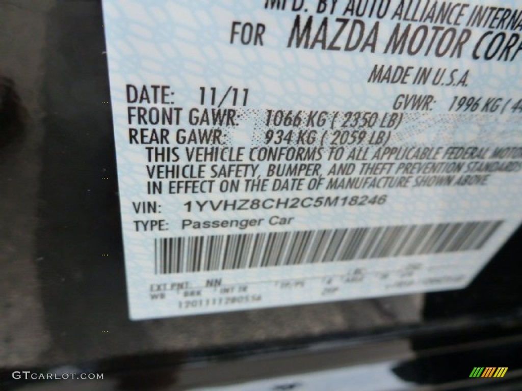 2012 MAZDA6 i Grand Touring Sedan - Ebony Black / Black photo #17