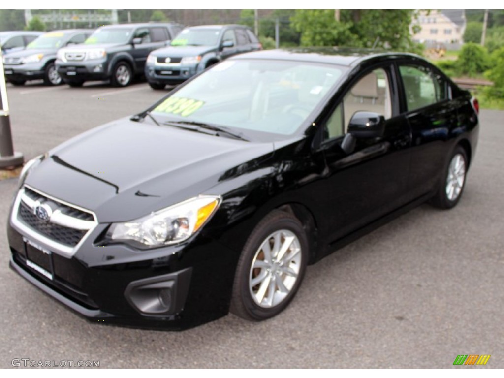 2012 Impreza 2.0i Premium 4 Door - Obsidian Black Pearl / Ivory photo #3