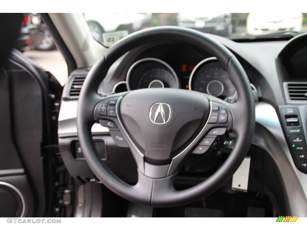 2010 Acura TL 3.5 Ebony Steering Wheel Photo #83006524