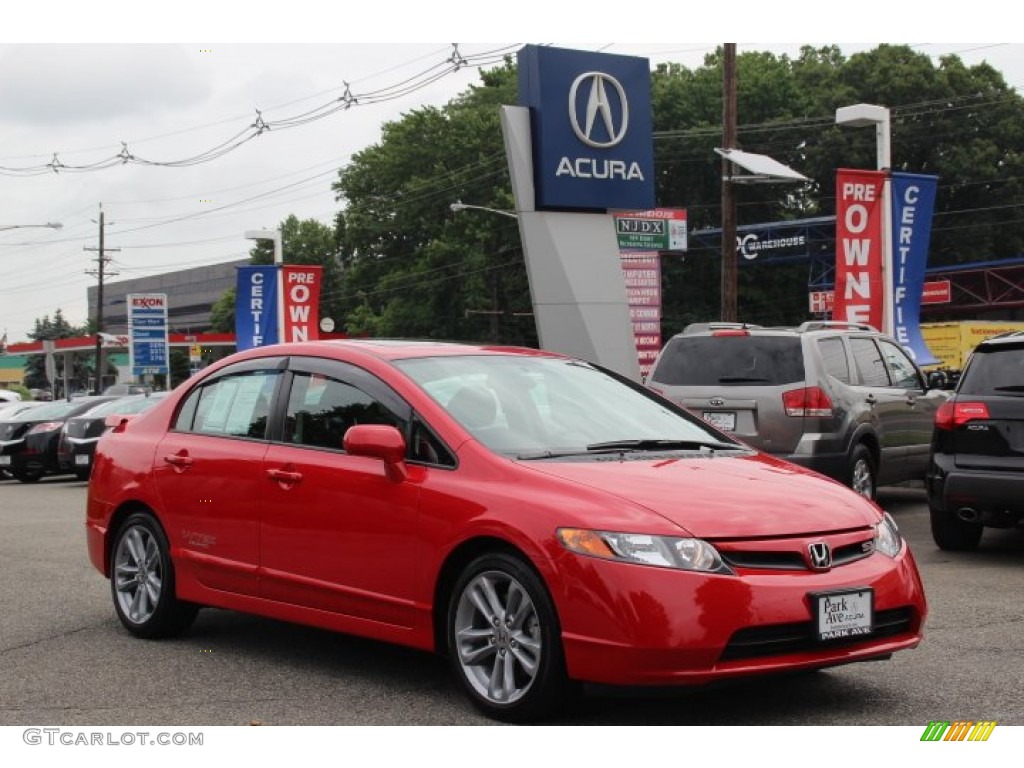 2008 Civic Si Sedan - Rallye Red / Black photo #1