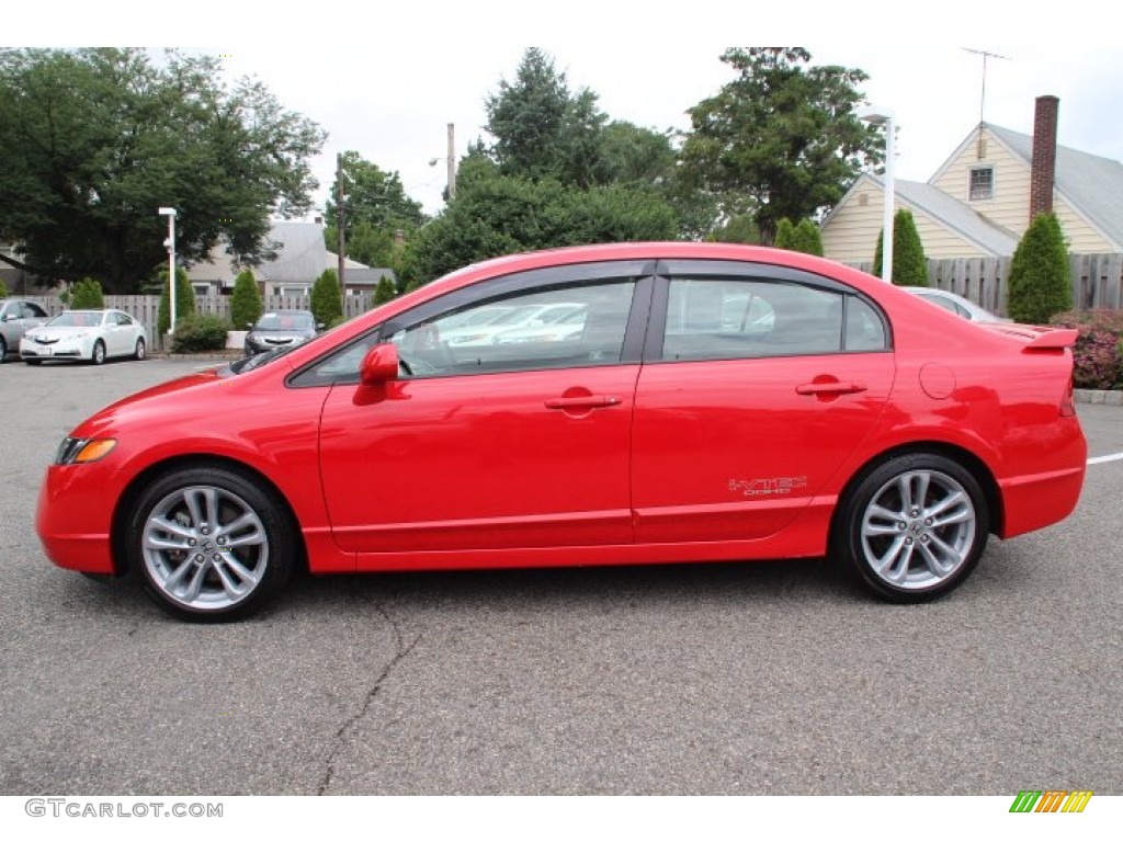 2008 Civic Si Sedan - Rallye Red / Black photo #6