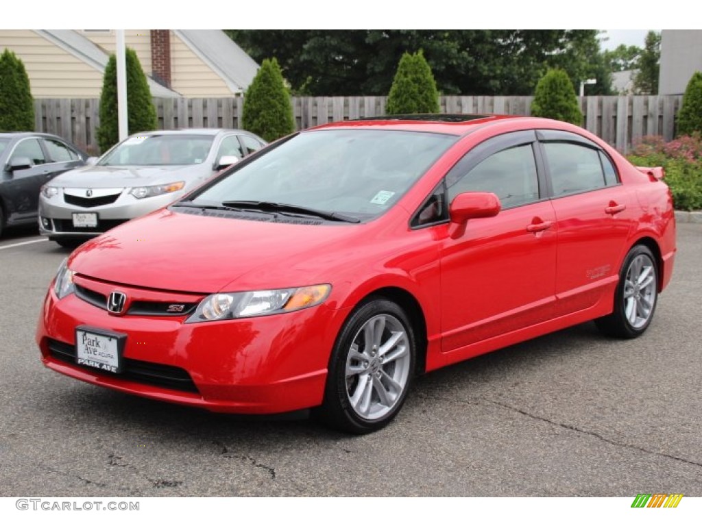 2008 Civic Si Sedan - Rallye Red / Black photo #7