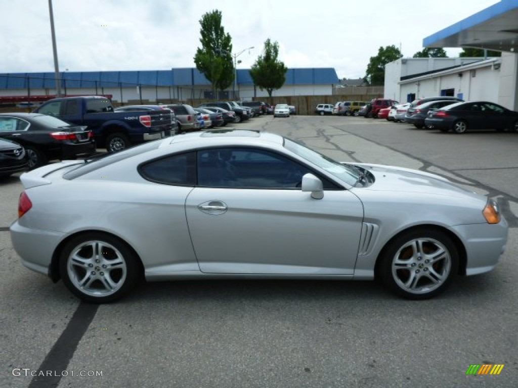 2003 Tiburon GT V6 - Super Silver / Black photo #2