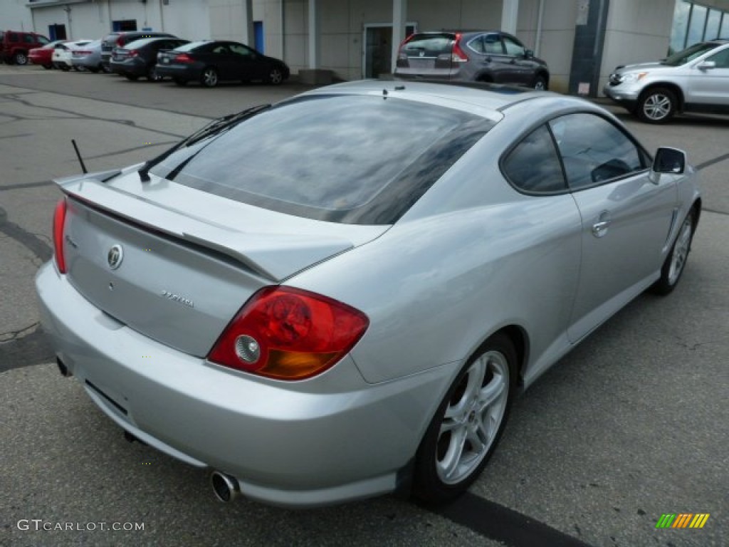 2003 Tiburon GT V6 - Super Silver / Black photo #3