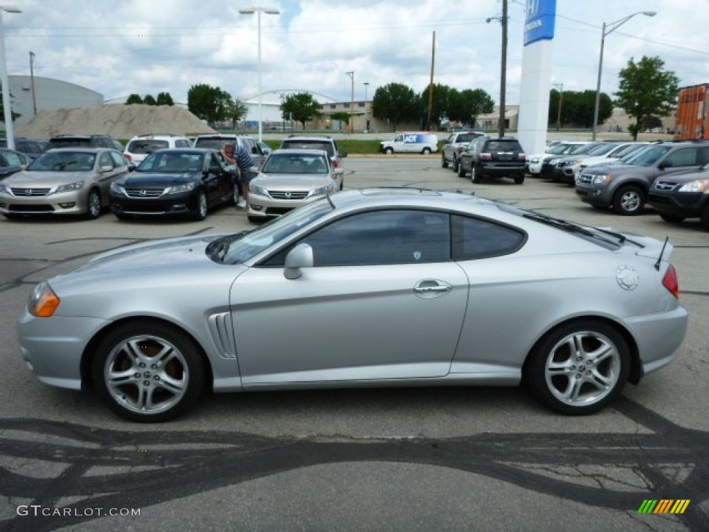 2003 Tiburon GT V6 - Super Silver / Black photo #7