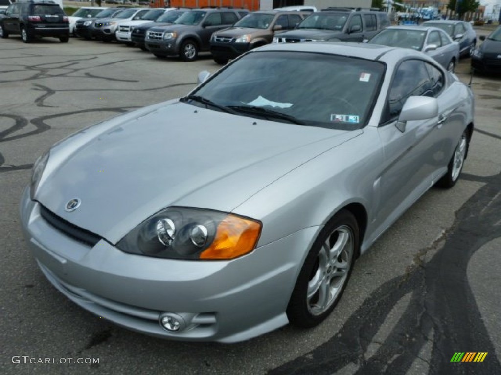 2003 Tiburon GT V6 - Super Silver / Black photo #8
