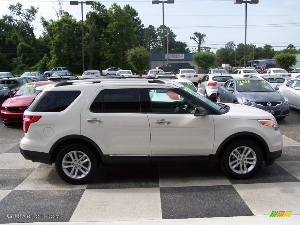 2012 Explorer XLT EcoBoost - White Platinum Tri-Coat / Medium Light Stone photo #3