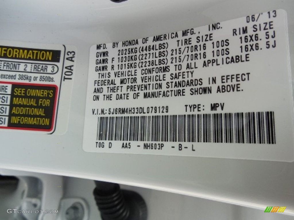 2013 CR-V LX AWD - White Diamond Pearl / Gray photo #9