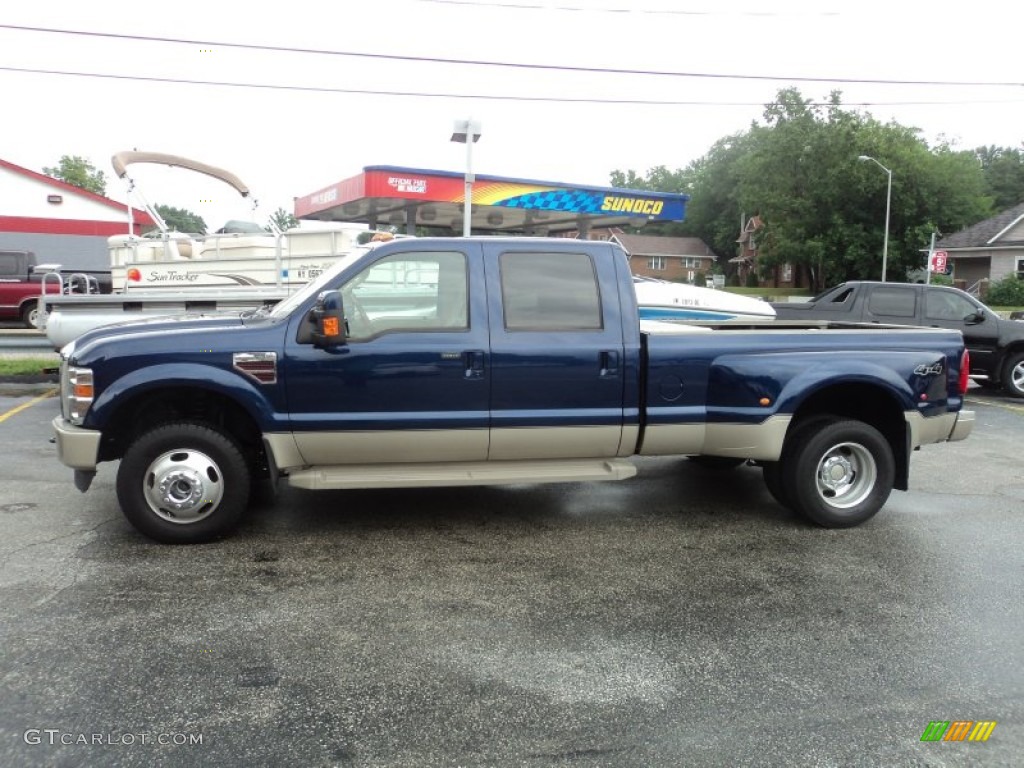2008 F350 Super Duty King Ranch Crew Cab 4x4 Dually - Dark Blue Pearl Metallic / Chaparral Brown photo #1