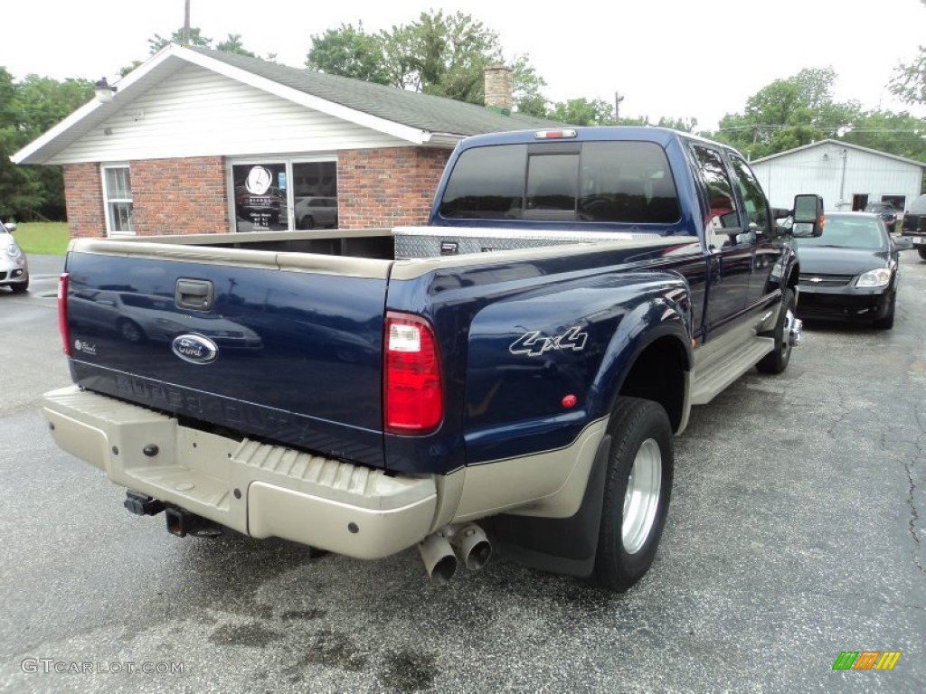 2008 F350 Super Duty King Ranch Crew Cab 4x4 Dually - Dark Blue Pearl Metallic / Chaparral Brown photo #3