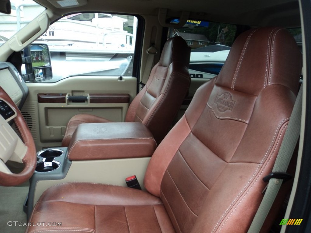 2008 F350 Super Duty King Ranch Crew Cab 4x4 Dually - Dark Blue Pearl Metallic / Chaparral Brown photo #4