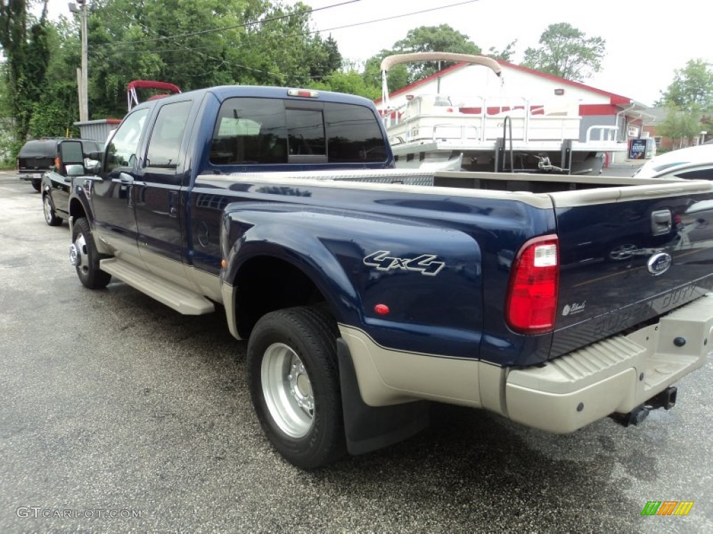 2008 F350 Super Duty King Ranch Crew Cab 4x4 Dually - Dark Blue Pearl Metallic / Chaparral Brown photo #45