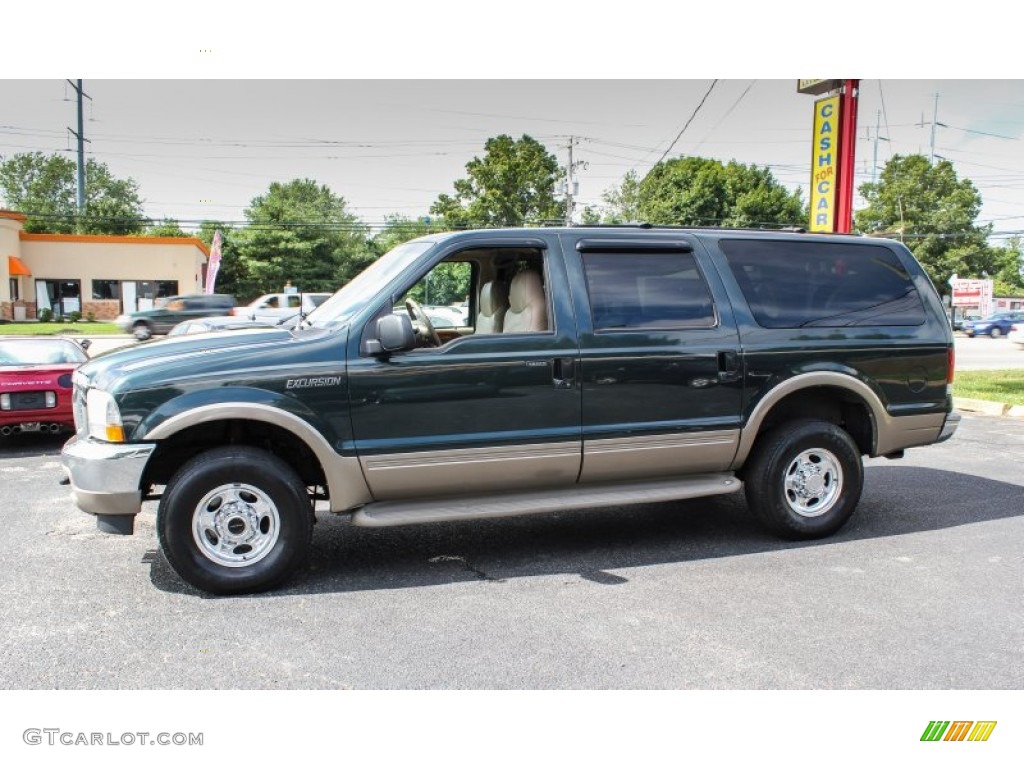 2000 Excursion Limited 4x4 - Dark Green Satin Metallic / Medium Parchment photo #3