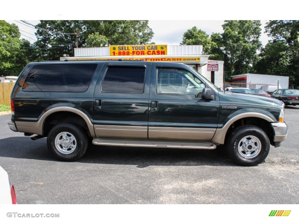 2000 Excursion Limited 4x4 - Dark Green Satin Metallic / Medium Parchment photo #7