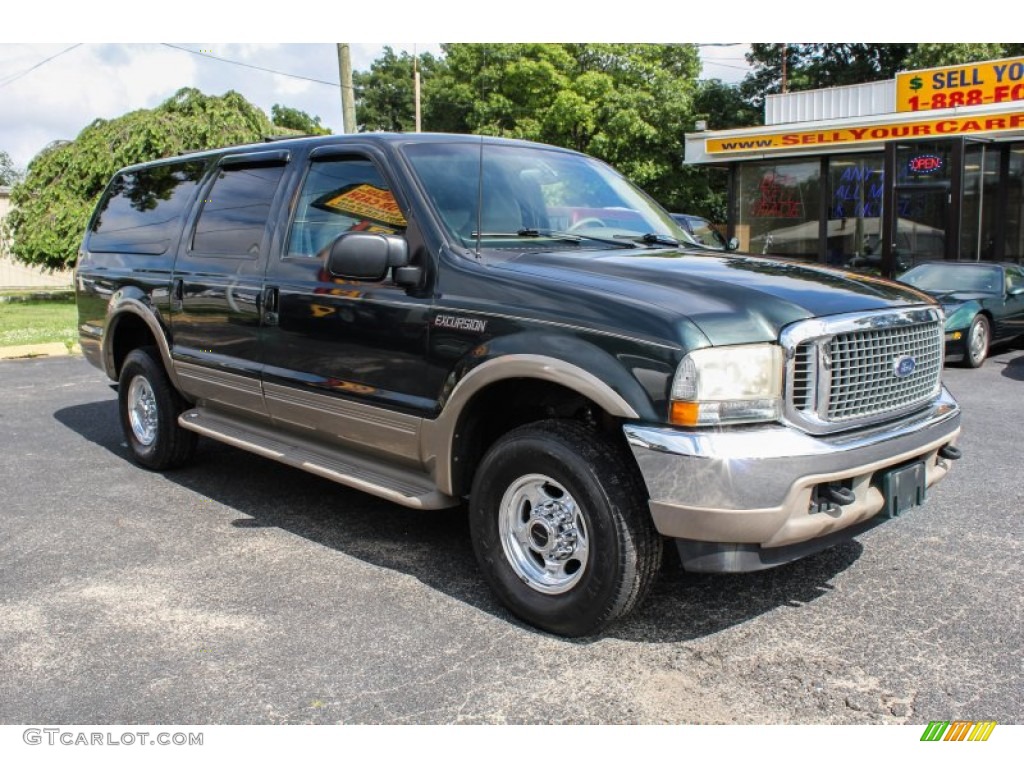 2000 Excursion Limited 4x4 - Dark Green Satin Metallic / Medium Parchment photo #8