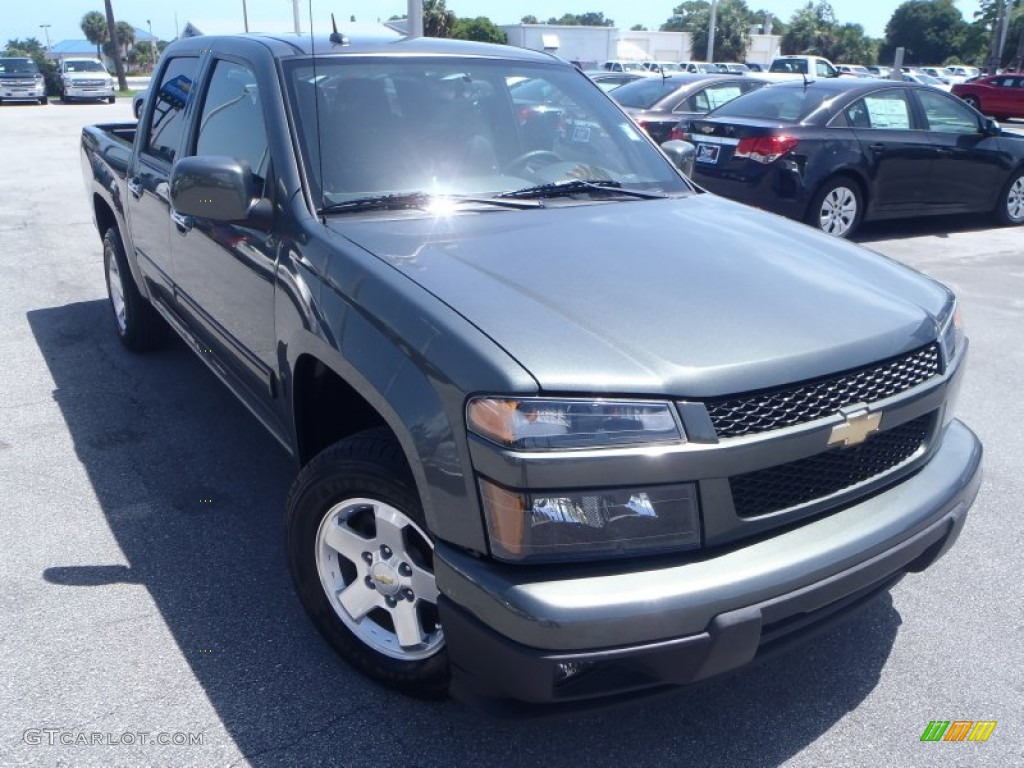 2010 Colorado LT Crew Cab - Steel Green Metallic / Ebony/Light Cashmere photo #1