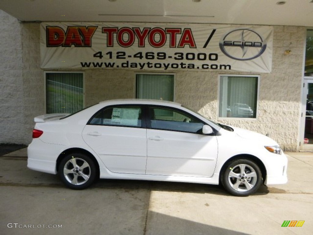 2013 Corolla S - Super White / Dark Charcoal photo #1