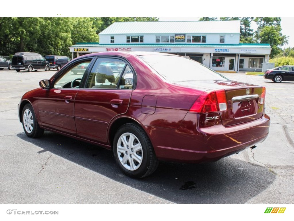 2003 Civic EX Sedan - Radiant Ruby Pearl / Ivory photo #4