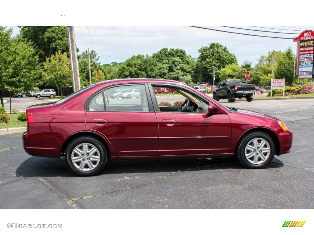 2003 Civic EX Sedan - Radiant Ruby Pearl / Ivory photo #7