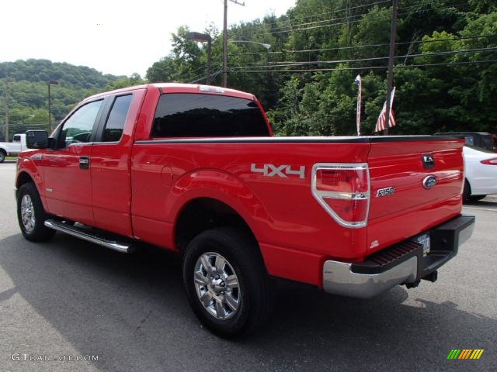 2012 F150 XLT SuperCab 4x4 - Race Red / Steel Gray photo #6