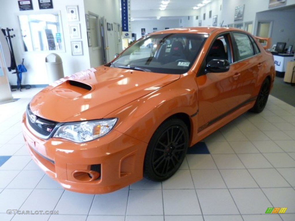 Tangerine Orange Pearl 2013 Subaru Impreza WRX STi 4 Door Orange Special Edition Exterior Photo #83021442