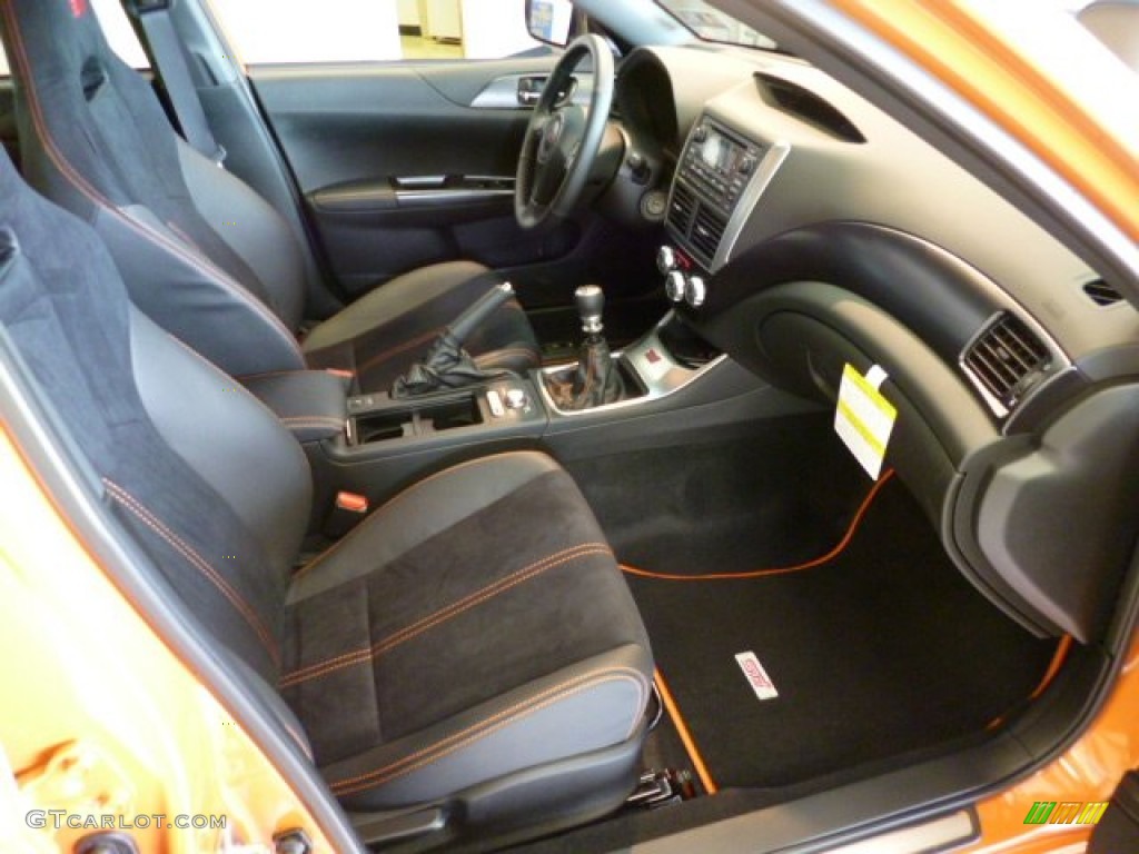 STi Black Alcantara/Carbon Black Interior 2013 Subaru Impreza WRX STi 4 Door Orange Special Edition Photo #83021610