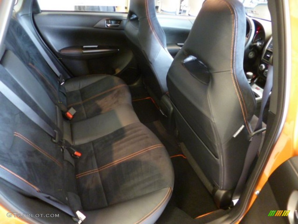 2013 Subaru Impreza WRX STi 4 Door Orange Special Edition Rear Seat Photo #83021631
