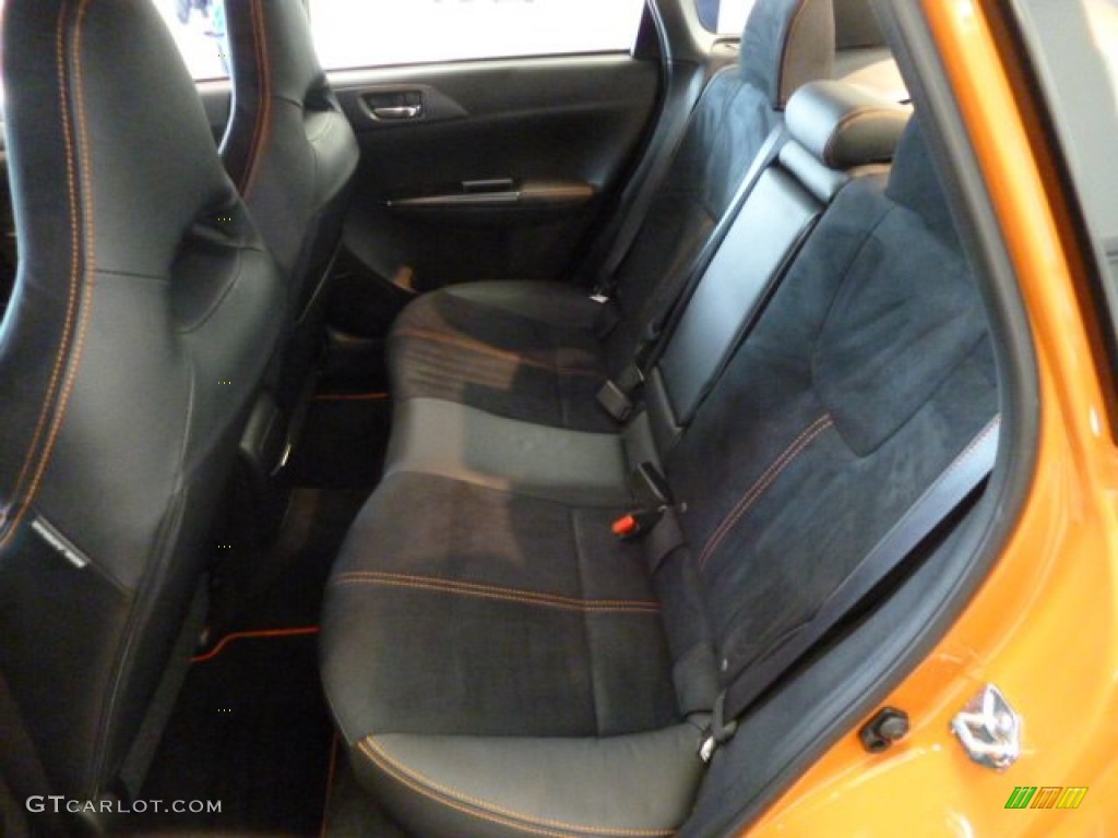 2013 Subaru Impreza WRX STi 4 Door Orange Special Edition Rear Seat Photo #83021648