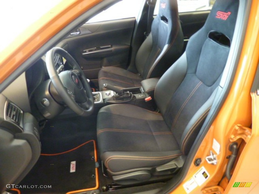 STi Black Alcantara/Carbon Black Interior 2013 Subaru Impreza WRX STi 4 Door Orange Special Edition Photo #83021698