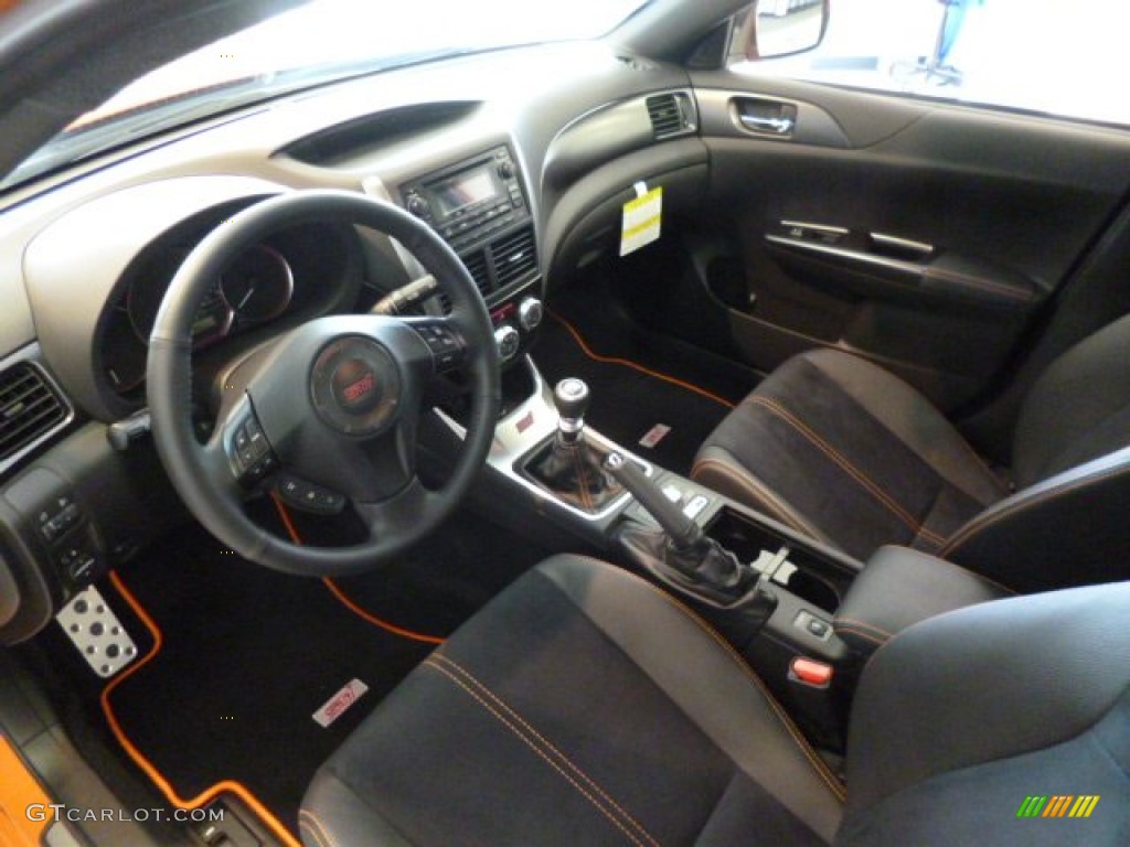 STi Black Alcantara/Carbon Black Interior 2013 Subaru Impreza WRX STi 4 Door Orange Special Edition Photo #83021721