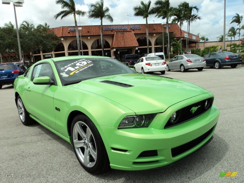 2013 Mustang GT Premium Coupe - Gotta Have It Green / Charcoal Black photo #1