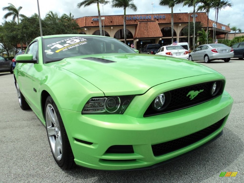 2013 Mustang GT Premium Coupe - Gotta Have It Green / Charcoal Black photo #2