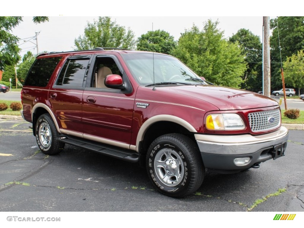 1999 Expedition Eddie Bauer 4x4 - Laser Red Metallic / Medium Prairie Tan photo #8