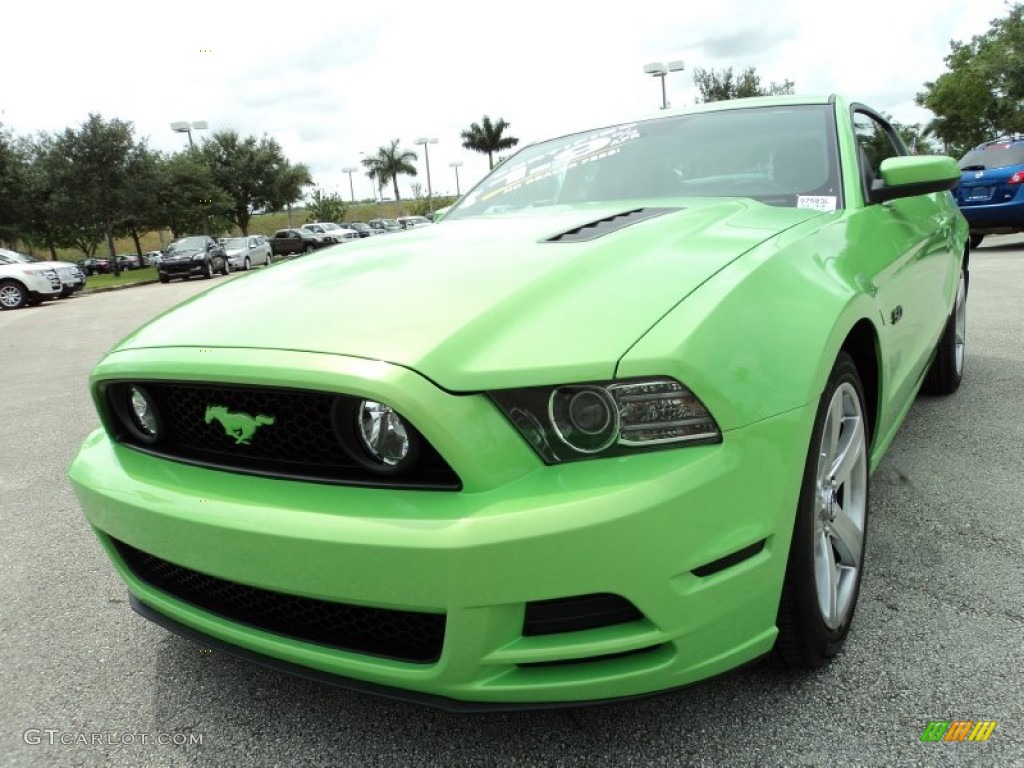 2013 Mustang GT Premium Coupe - Gotta Have It Green / Charcoal Black photo #14