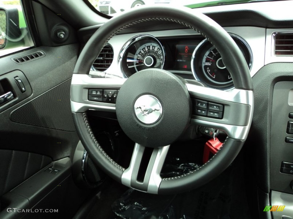2013 Ford Mustang GT Premium Coupe Charcoal Black Steering Wheel Photo #83023578