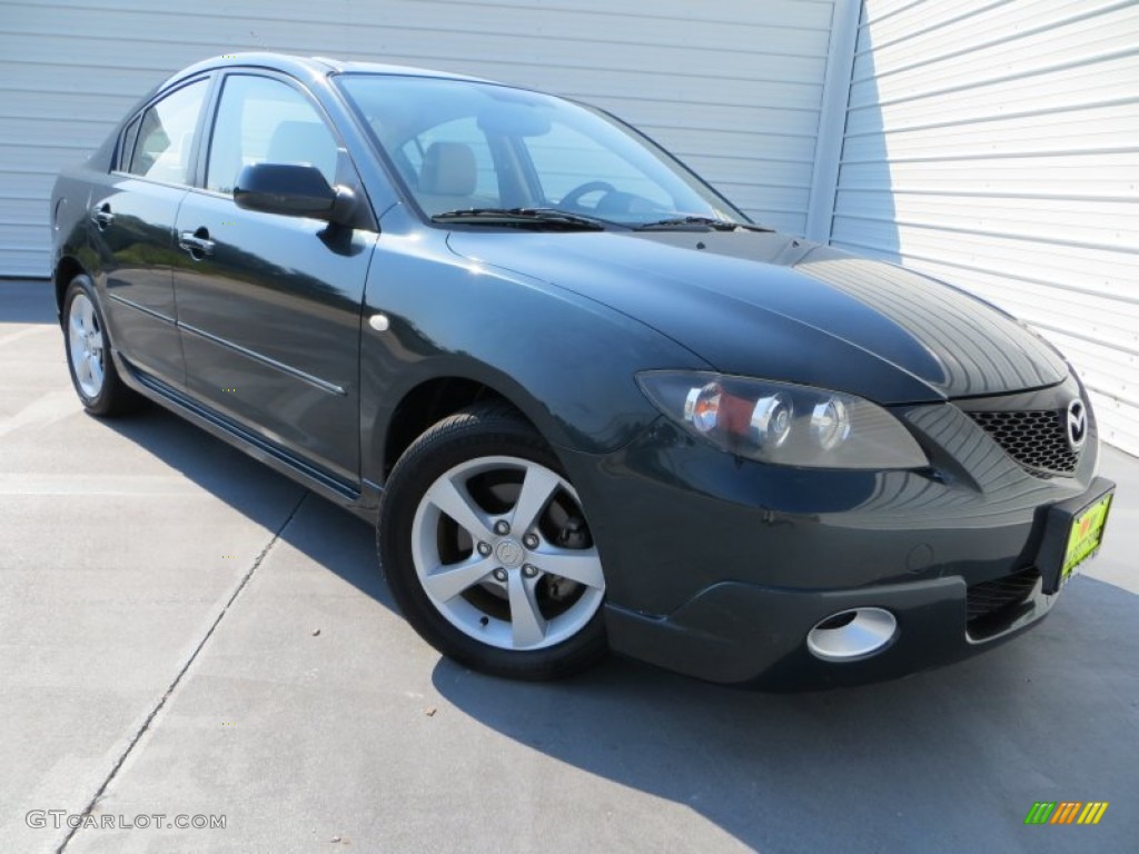 2005 MAZDA3 i Sedan - Carbon Gray Mica / Beige photo #7