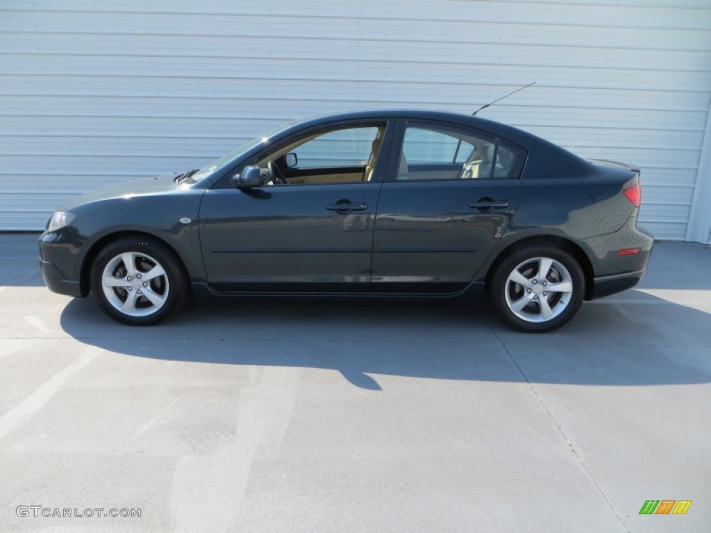 2005 MAZDA3 i Sedan - Carbon Gray Mica / Beige photo #11