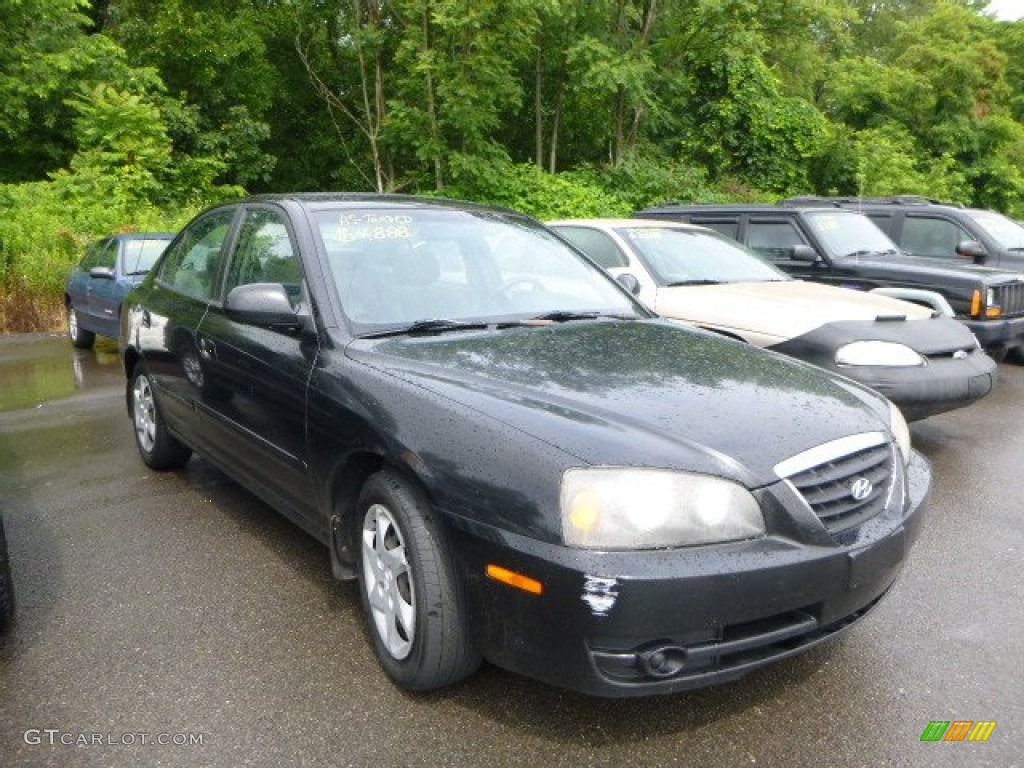 2005 Elantra GLS Sedan - Black Obsidian / Gray photo #1