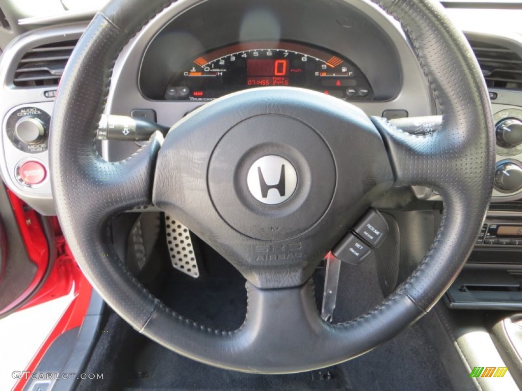 2002 Honda S2000 Roadster Black Steering Wheel Photo #83029704