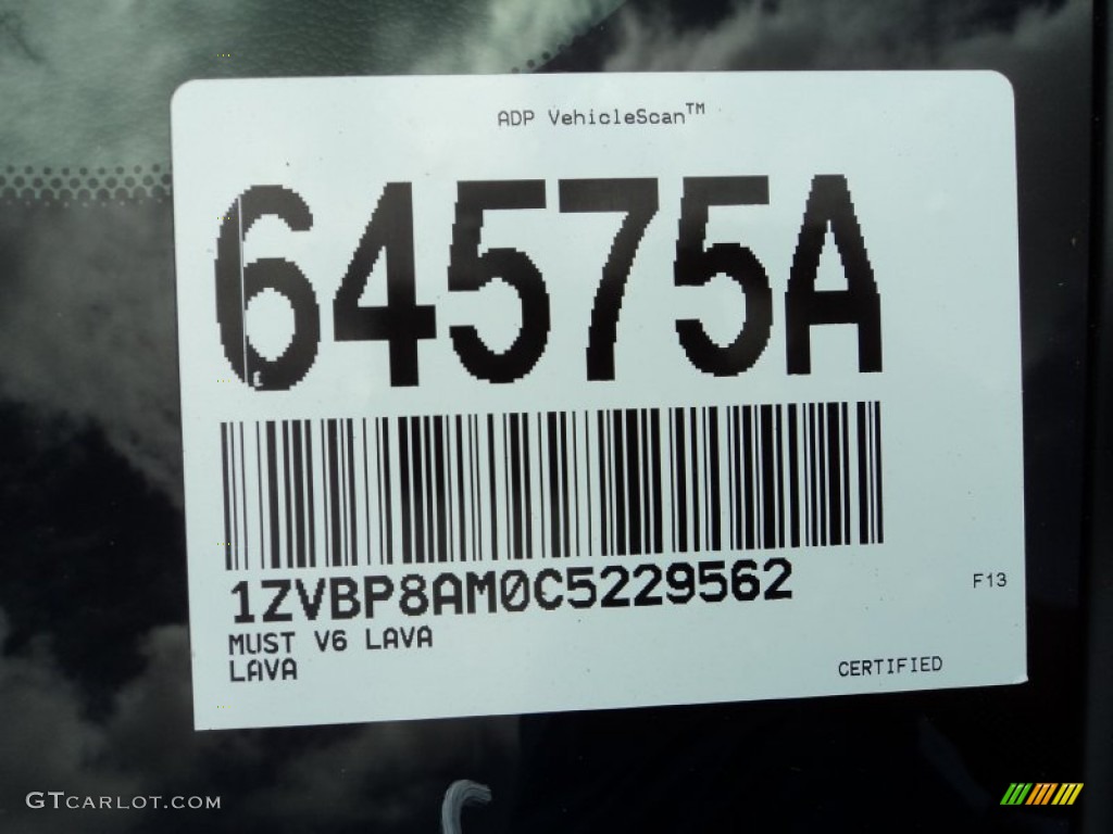 2012 Mustang V6 Premium Coupe - Lava Red Metallic / Charcoal Black photo #33