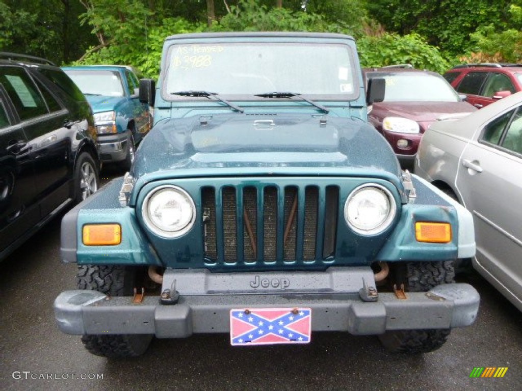 1998 Wrangler SE 4x4 - Emerald Green Pearl / Mist Grey photo #5